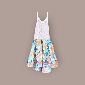 Wildflowers Boho Knit/Floral Halter Tank Top, Size 10